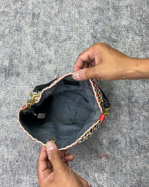 Clare V Leather Woven Purse
