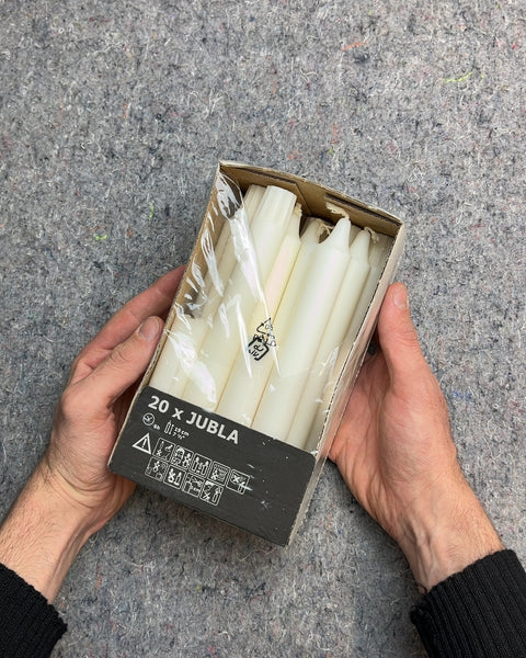 IKEA Jubla 20-Pack White Taper Candles