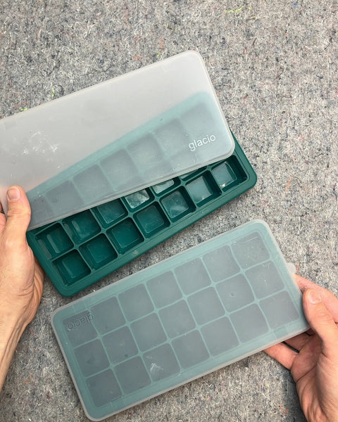 Set of 2 Glacio Silicone Ice Cube Trays with Lids