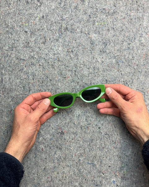 Green Oval Frame Sunglasses