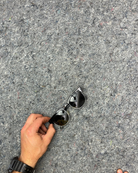 Warby Parker Black and Silver Round Sunglasses