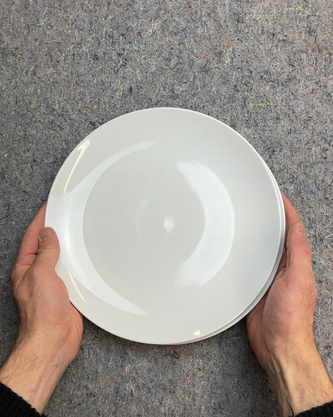 Two More Crate and Barrel White Dinner Plates