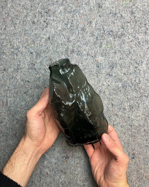 Dark Green Irregular Glass Vase