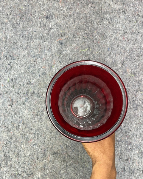 Red Glass Vase, 10"