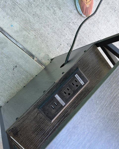 Side Table with Charging Outlets, L16xW12xH24"