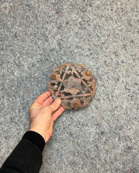 Pretty Carved Wooden Trivet