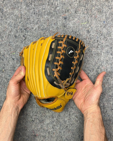 Franklin Sports Field Master Baseball + Softball Glove, 12 in Righty