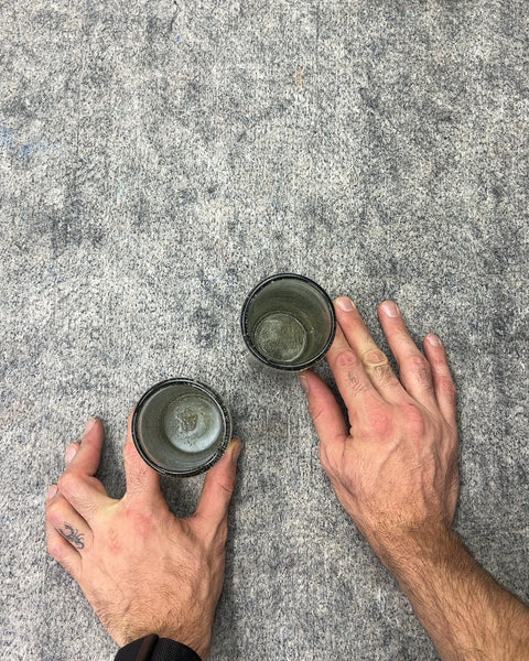 Set of 2 Cool Green Tinted Drinking Glasses