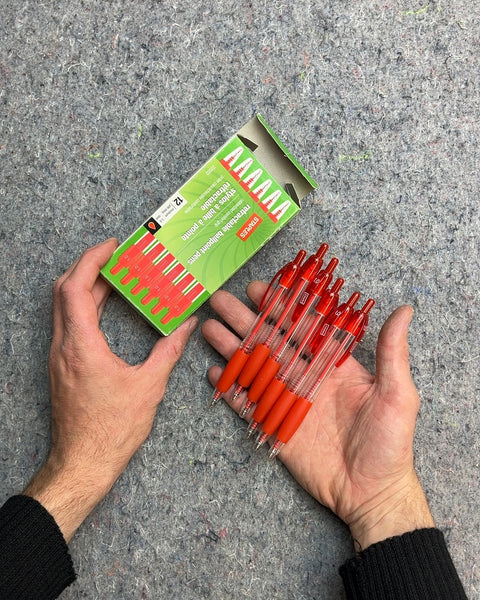 Tetragon Red Ballpoint Pens