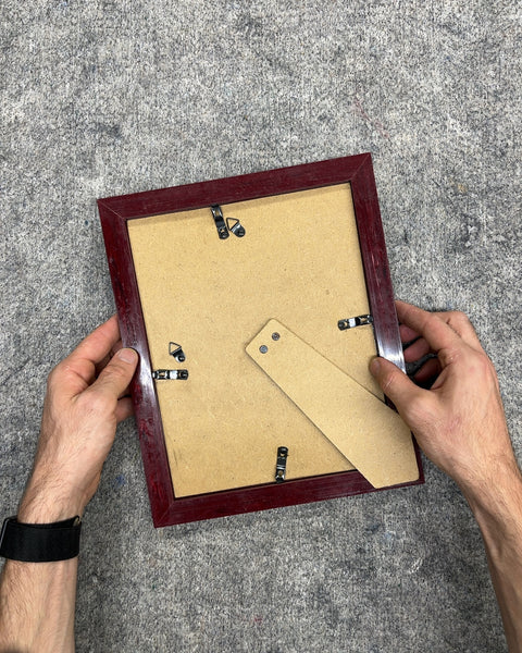 Mahogany Like Finish Picture Frame with Silver Trim, 10x12"