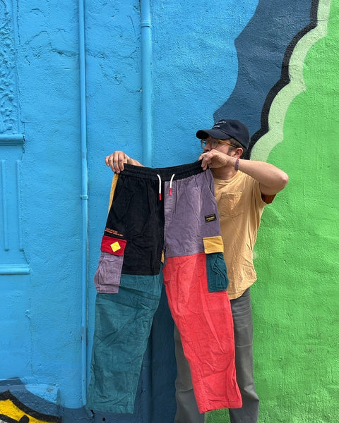 Patchwork Corduroy Pants, Size 2XL But More Like A L Really