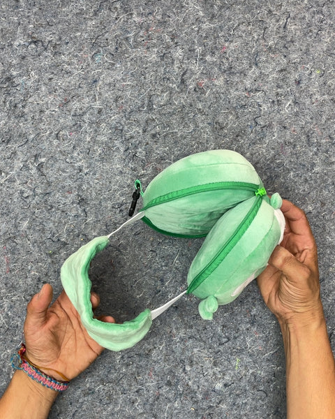 Green Penguin Plush Travel Pillow