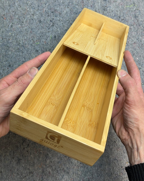 Bamboo Cutlery Organizer Tray, L16"