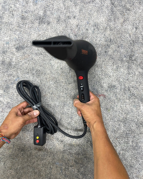 Trezoro Ionic Hair Dryer with Concentrator Nozzle, Matte Black and Red