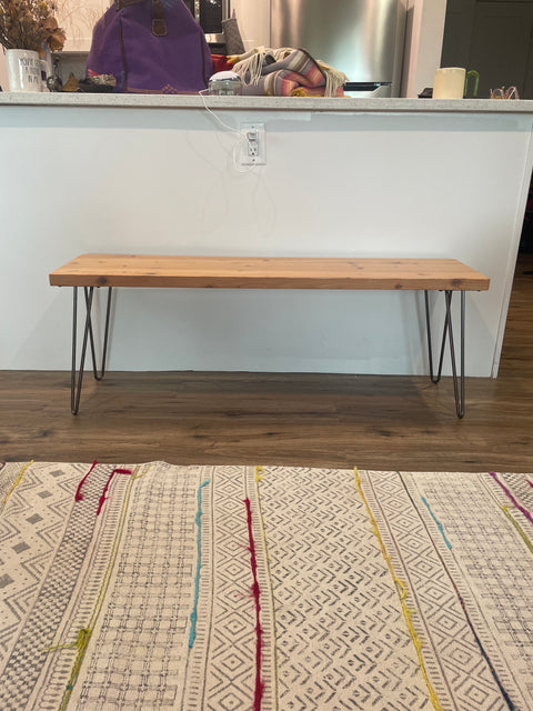 Modern Solid Top Bench, 48x12x17”