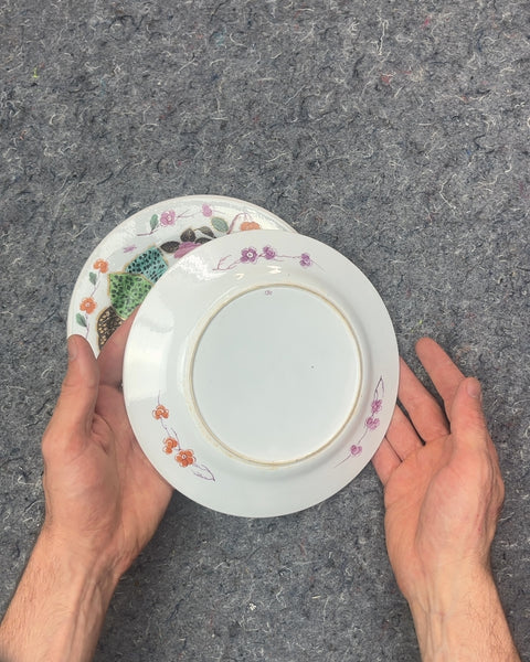 Two Decorative Floral Dessert Plates