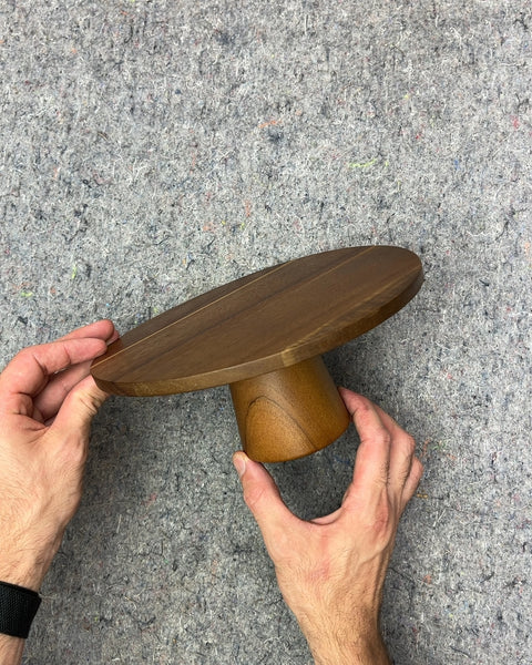 Pretty Wooden Cake Stand, W9"