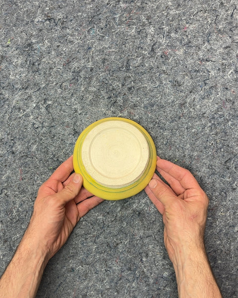 Pretty Blue and Yellow Ceramic Bowl