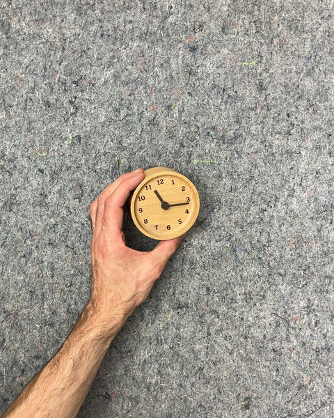 Small Round Wood Desk Clock
