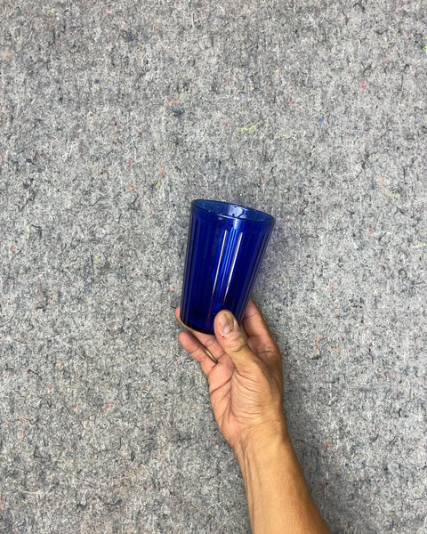 IKEA Vardagen Cobalt Blue Ribbed Tumbler