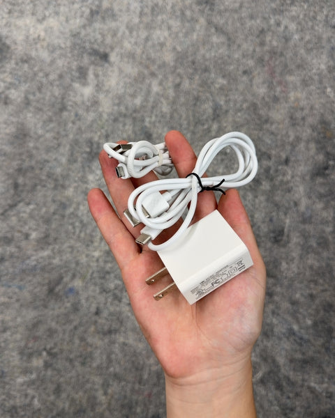 Charger Block with USB-C and USB-A Cables