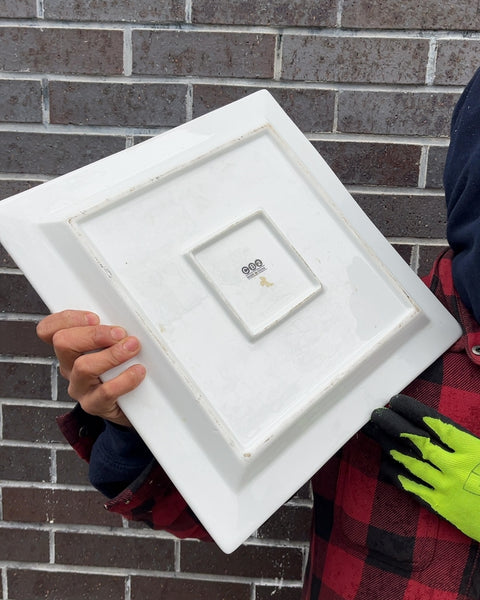 CB2 White Square Serving Platter