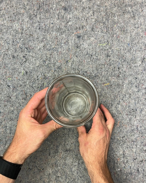 Clear Glass Fluted Vase, H9"