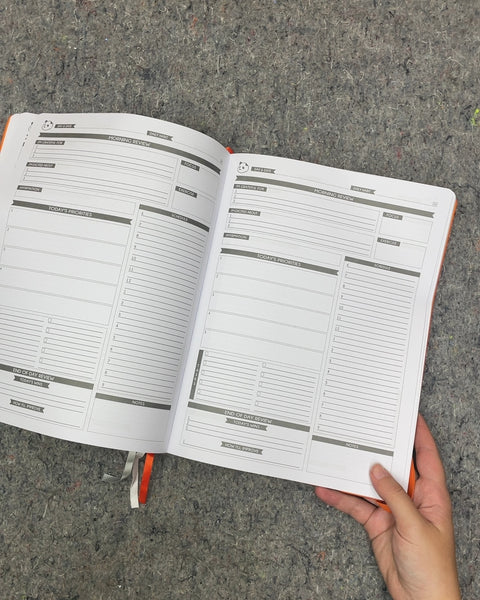Orange Panda Daily Planner Notebook