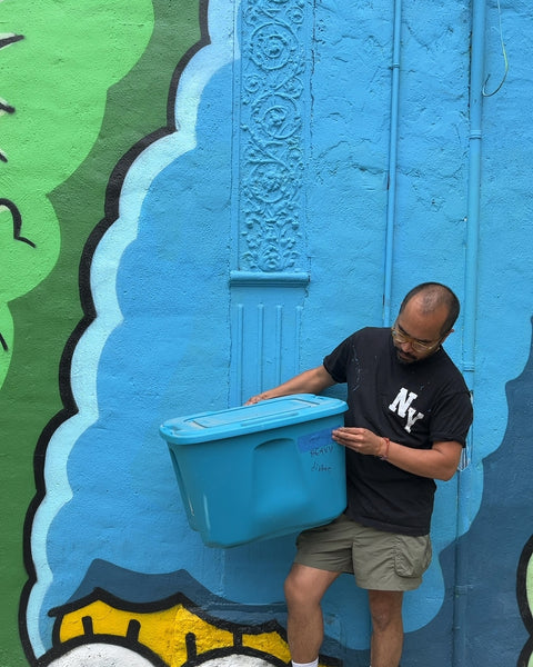Blue Plastic Storage Tote, 18 Gal