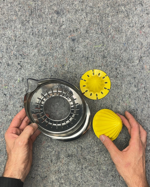 Stainless Steel Citrus Juicer with Yellow Reamer