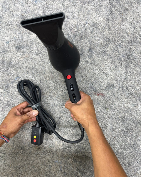 Trezoro Ionic Hair Dryer with Concentrator Nozzle, Matte Black and Red