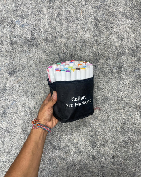Caliart Dual Tip Art Markers Set with Carrying Case