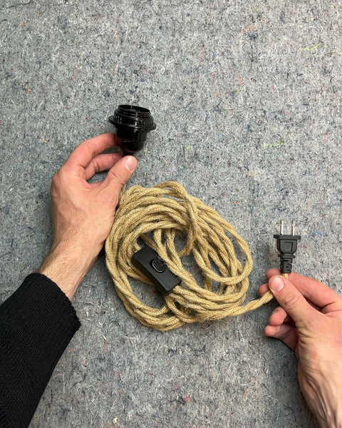 Jute Rope Lamp Cord with Switch