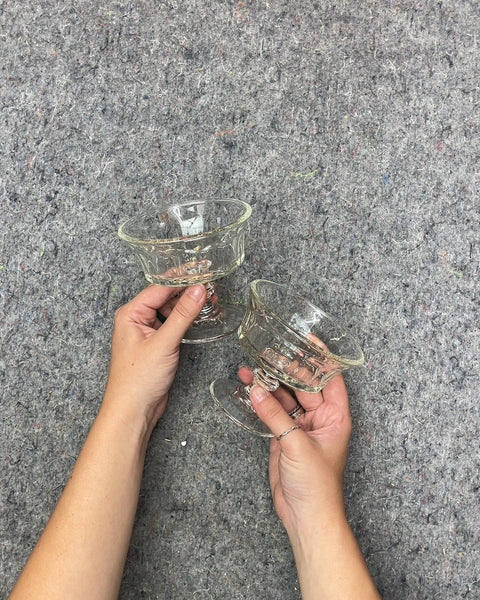 Clear Glass Dessert Cups, Set of 2
