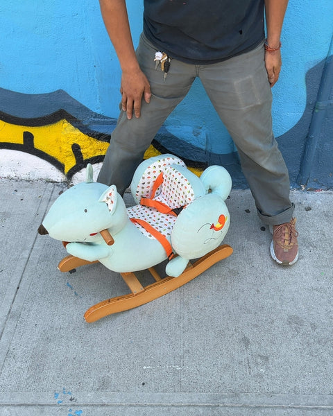 Labebe Blue Squirrel Rocking Horse