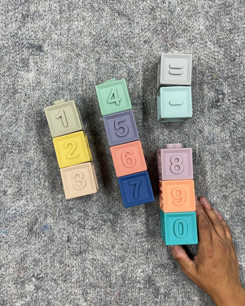 Colorful Stacking Blocks with Numbers and Shapes