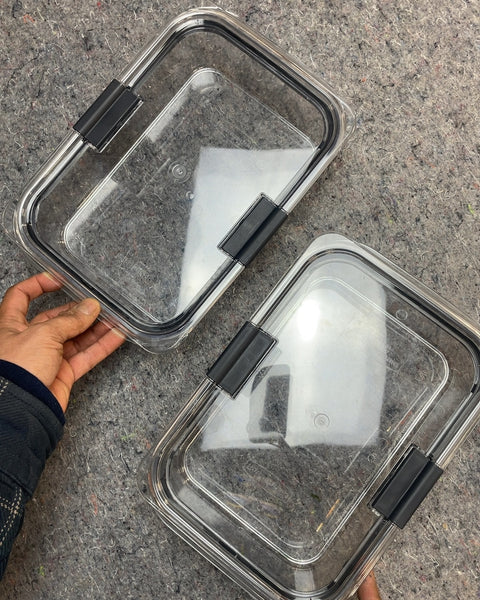Clear Plastic Storage Containers, Set of 2