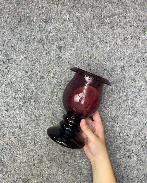Vintage Glass Vase, Candle Stuck Inside But Can Easily Be Melted Out