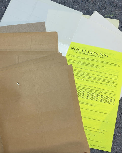 Bunch Of Label and Cardstock Sheets