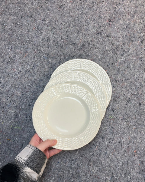 3 Willow Weave Wedgwood Snack Plates