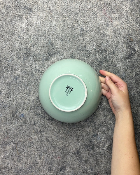 IKEA Light Green Ceramic Serving Bowl, 8 in