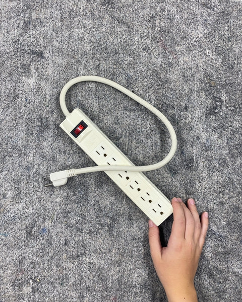 White 6-Outlet Power Strip with Switch