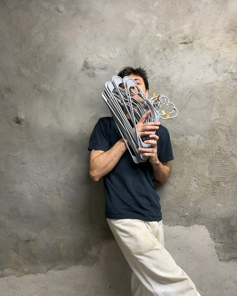 15 Or So Gray Plastic Clothes Hangers Set