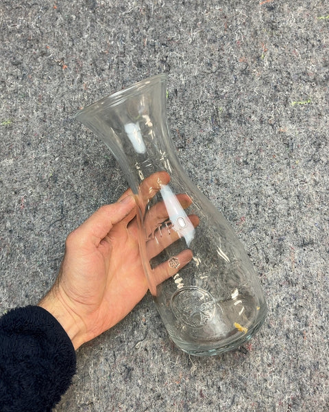 1L Glass Carafe Pitcher For Drinking Wine At A Restaurant In Italy