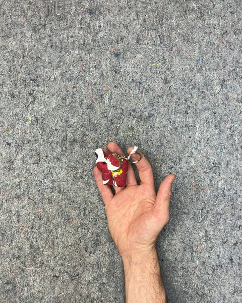 Red and White Elephant Keychain