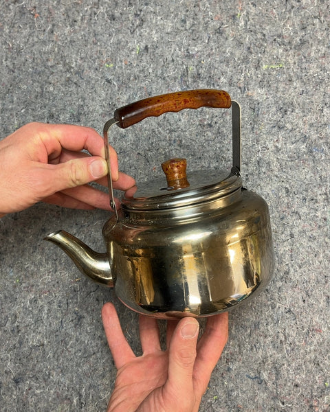 Vintage Stainless Steel Tea Kettle