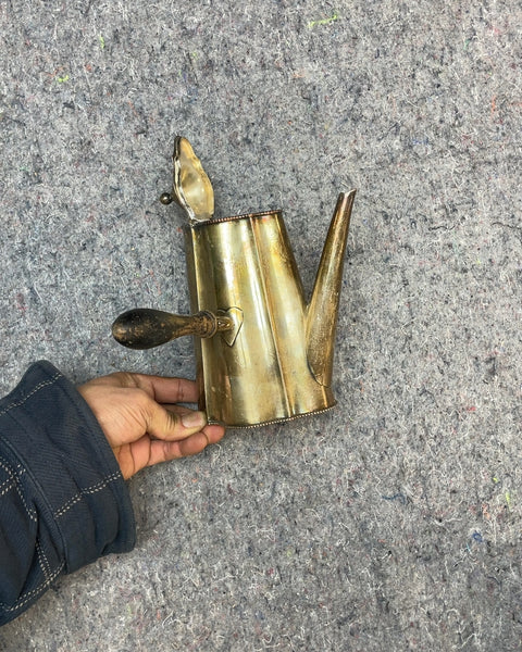 Vintage Metal Coffee Pot with Wood Handle