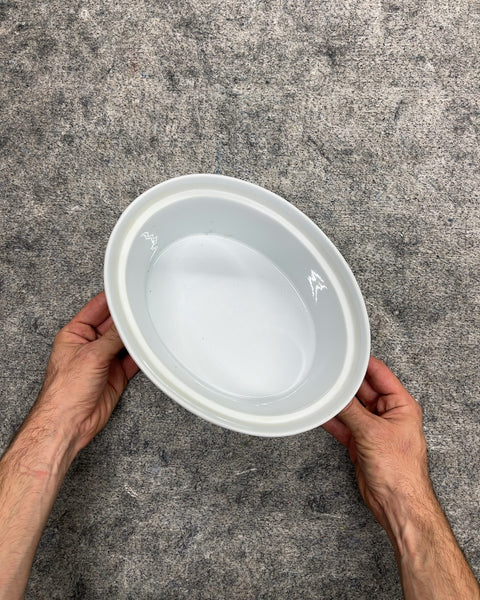 Dario Farrucci White Ceramic Oval Casserole Baking Dish, L10"
