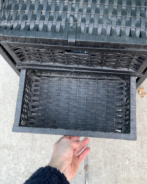 Black Woven 3-Drawer Storage Unit, W17xD10xH26"