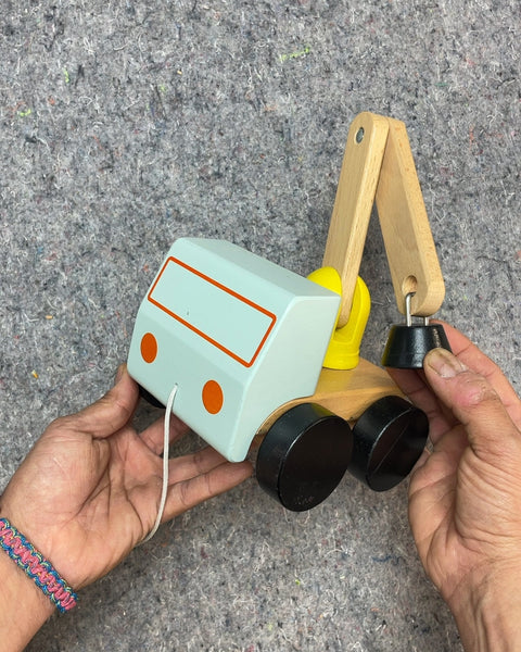 Wooden Crane Truck Toy